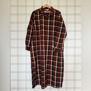 Plaid Long Sleeve Shirt Dress